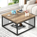 Modern Industrial Rustic Coffee Table, 31.5 Oak