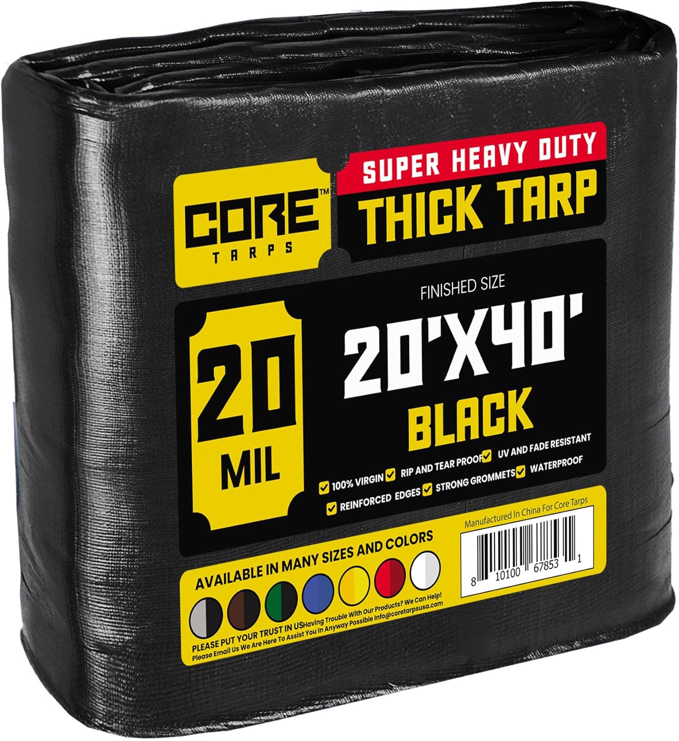 Core Tarps Heavy Duty 20 Mil Waterproof Tarp for All Uses