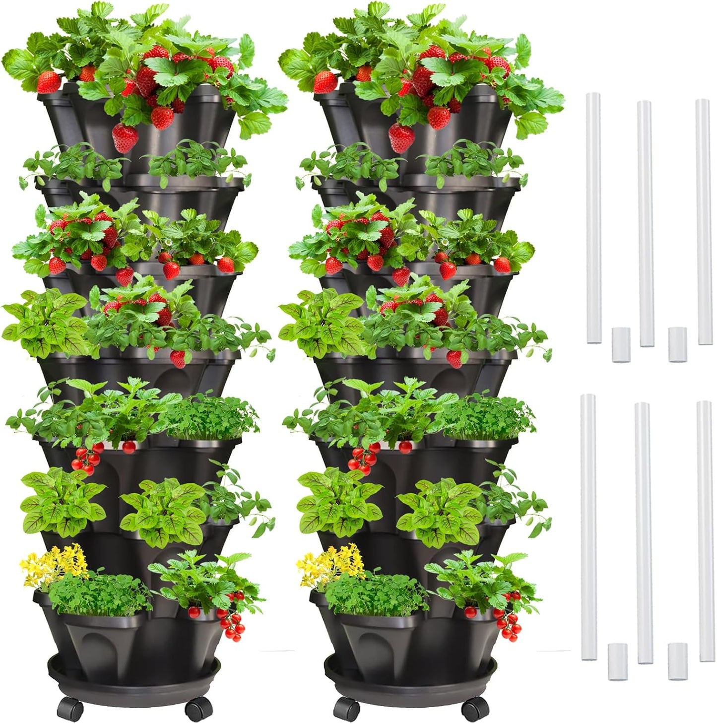 Strawberry Vertical Planter 2 Pack for Indoor and Outdoor Use