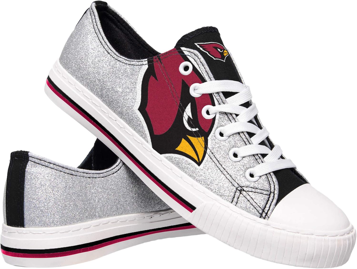 FOCO Women's NFL Team Logo Glitter Low Top Sneakers for Fans