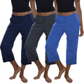 Sexy Basics Women's Cotton Lounge Pants Capri - Soft Everyday Comfort