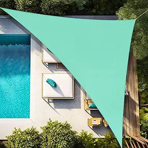 Artpuch 8ftx10ftx12.8ft Turquoise Sun Shade Sail for Outdoor Use