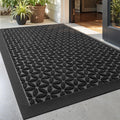 DEXI Front Door Mat 24x36 Hexafoil Floral - Heavy Duty Rubber Doormat
