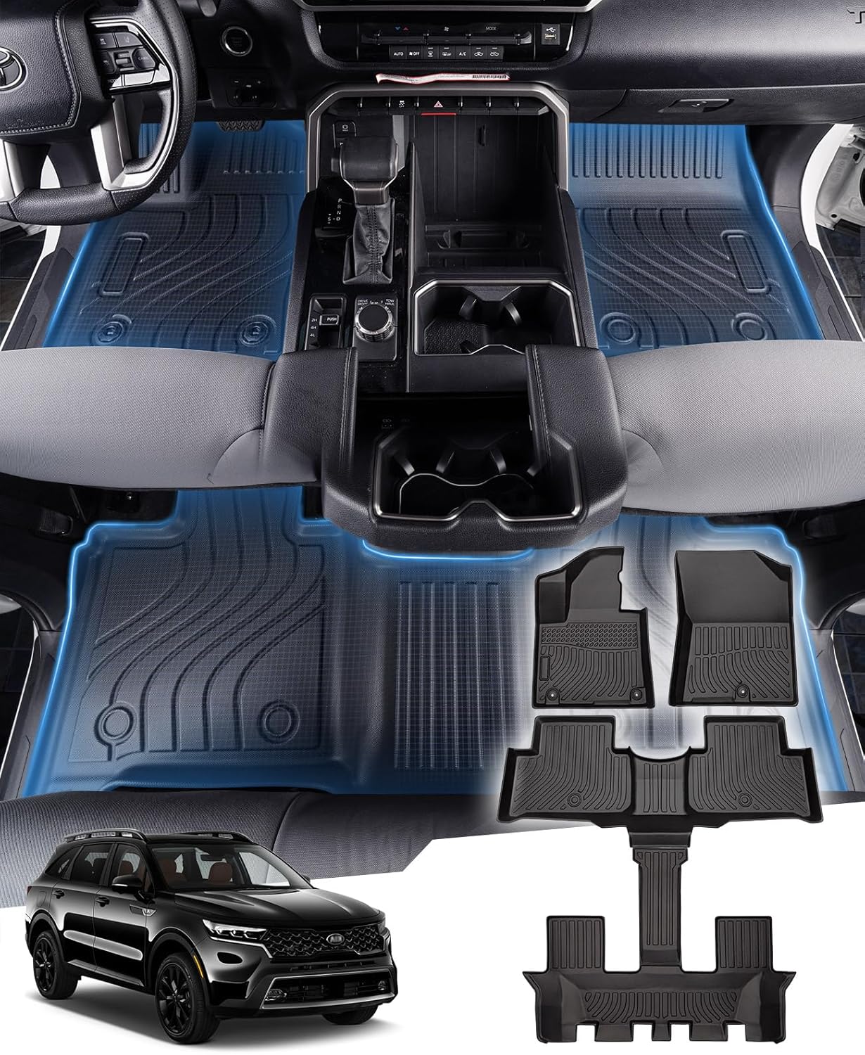 Custom Fit Floor Mats for Kia Sorento 2021-2025 All Weather