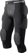 Youth Boys 7-Pad Football Girdle with Cup Pocket Black - Low-Profile