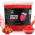 LOCCA Strawberry Popping Boba Pearls 7lb - Ready-to-Serve Burst