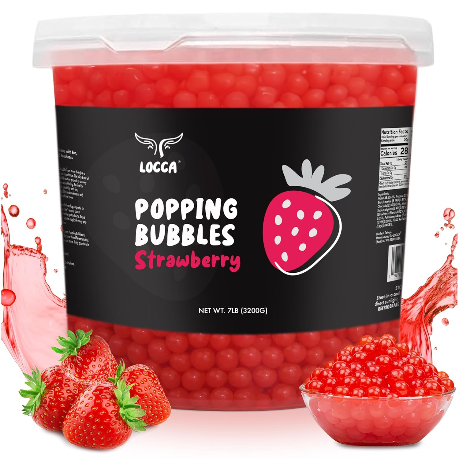 Strawberry Popping Boba Pearls for Delicious Bubble Tea Kits