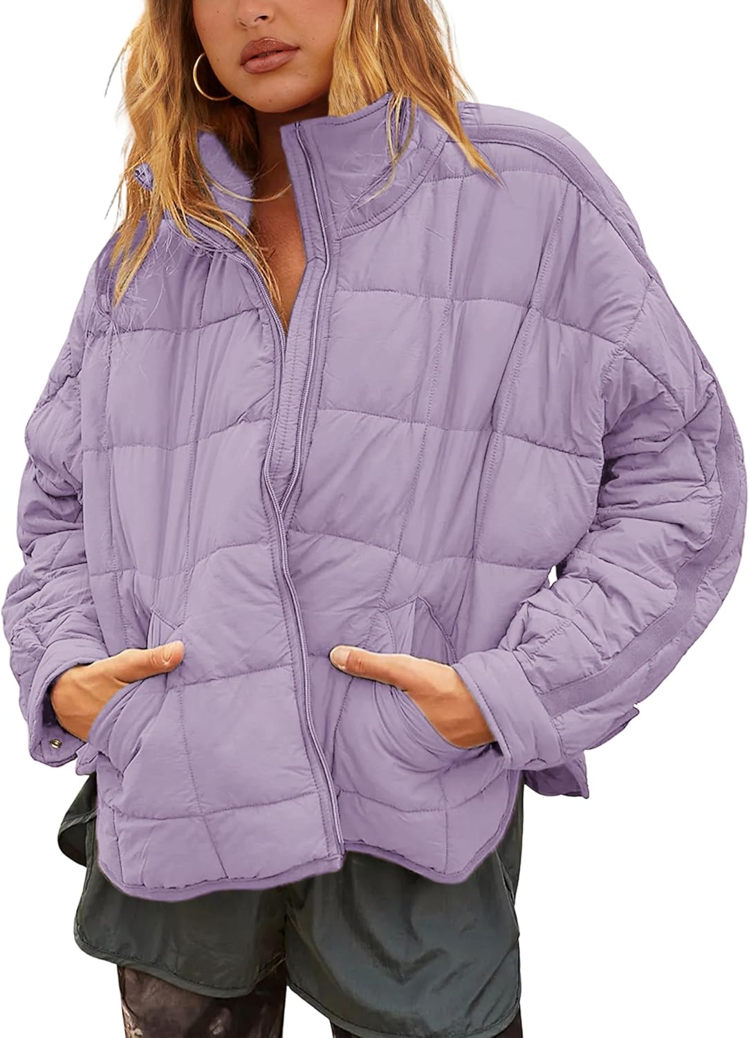 Lightweight Quilted Puffer Jacket for Women - Casual Style