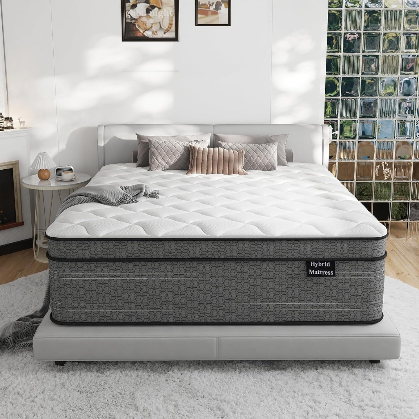 Queen Mattress with Gel Memory Foam and Pocket Springs for Comfort