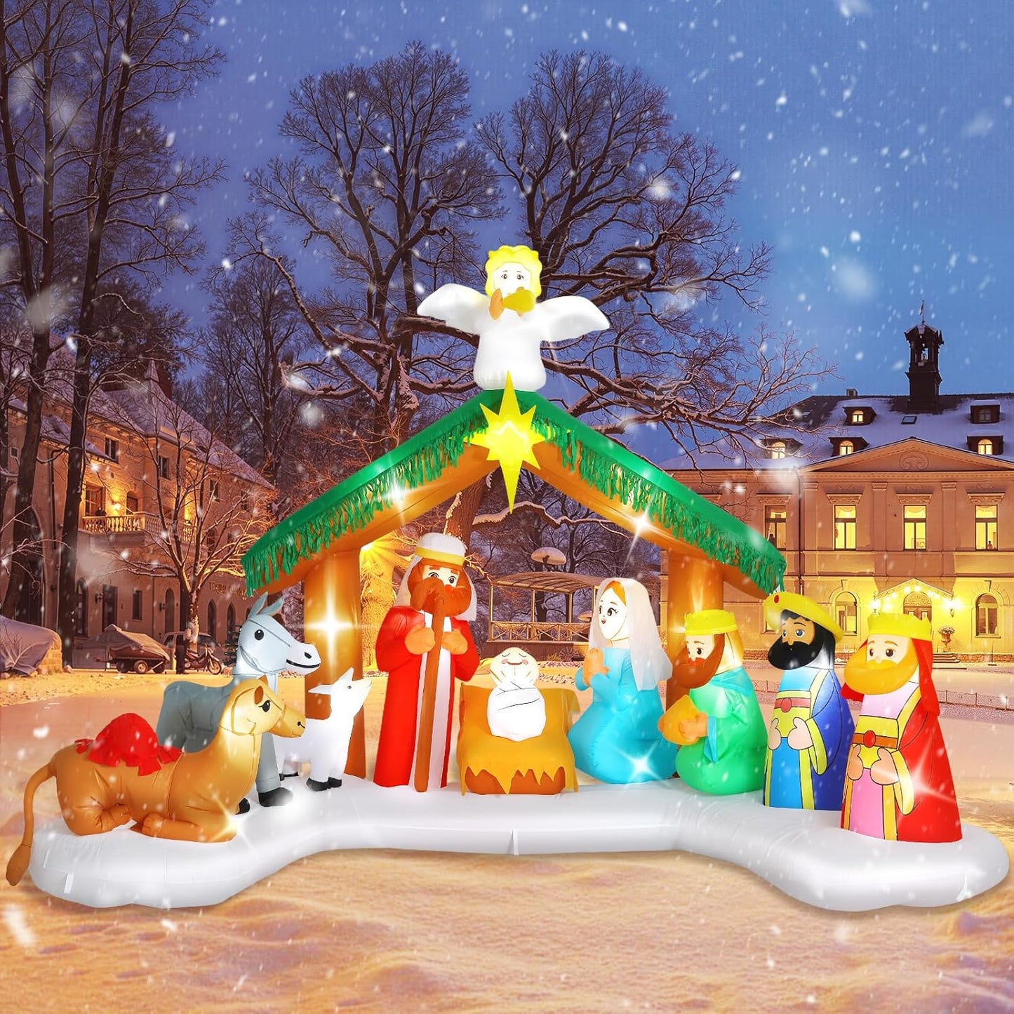 Giant 12FT Christmas Inflatables Nativity Scene for Outdoors