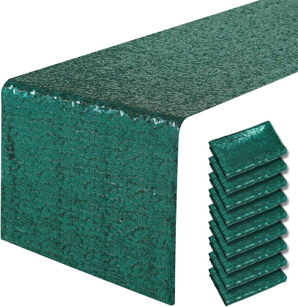 Hunter Green Sequin Table Runner for Stunning Event Decor