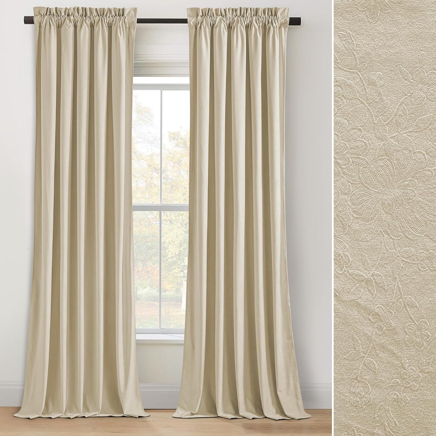 NICETOWN Velvet Curtains 84 Inch Long for Luxurious Living Room