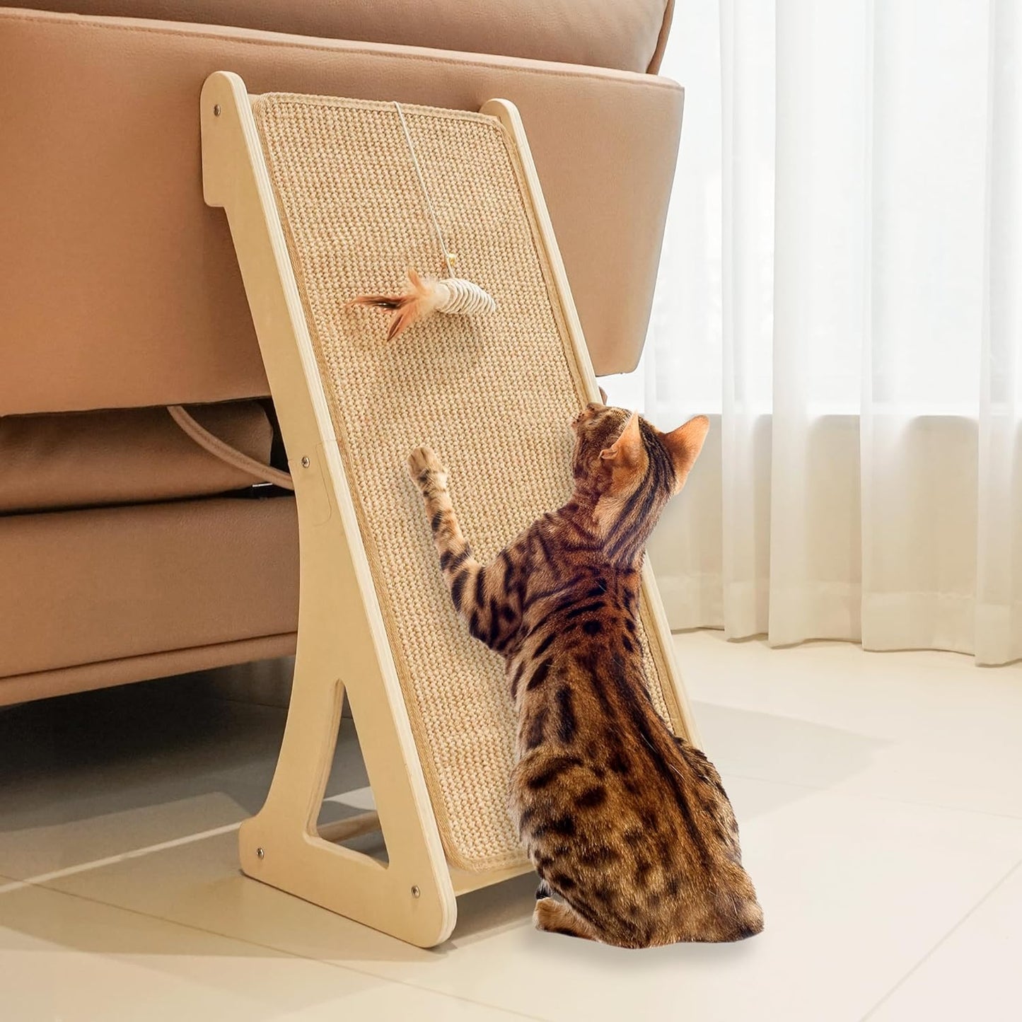 PETKARAY Cat Scratcher Ramp - Durable Sisal Scratch Pad for Cats