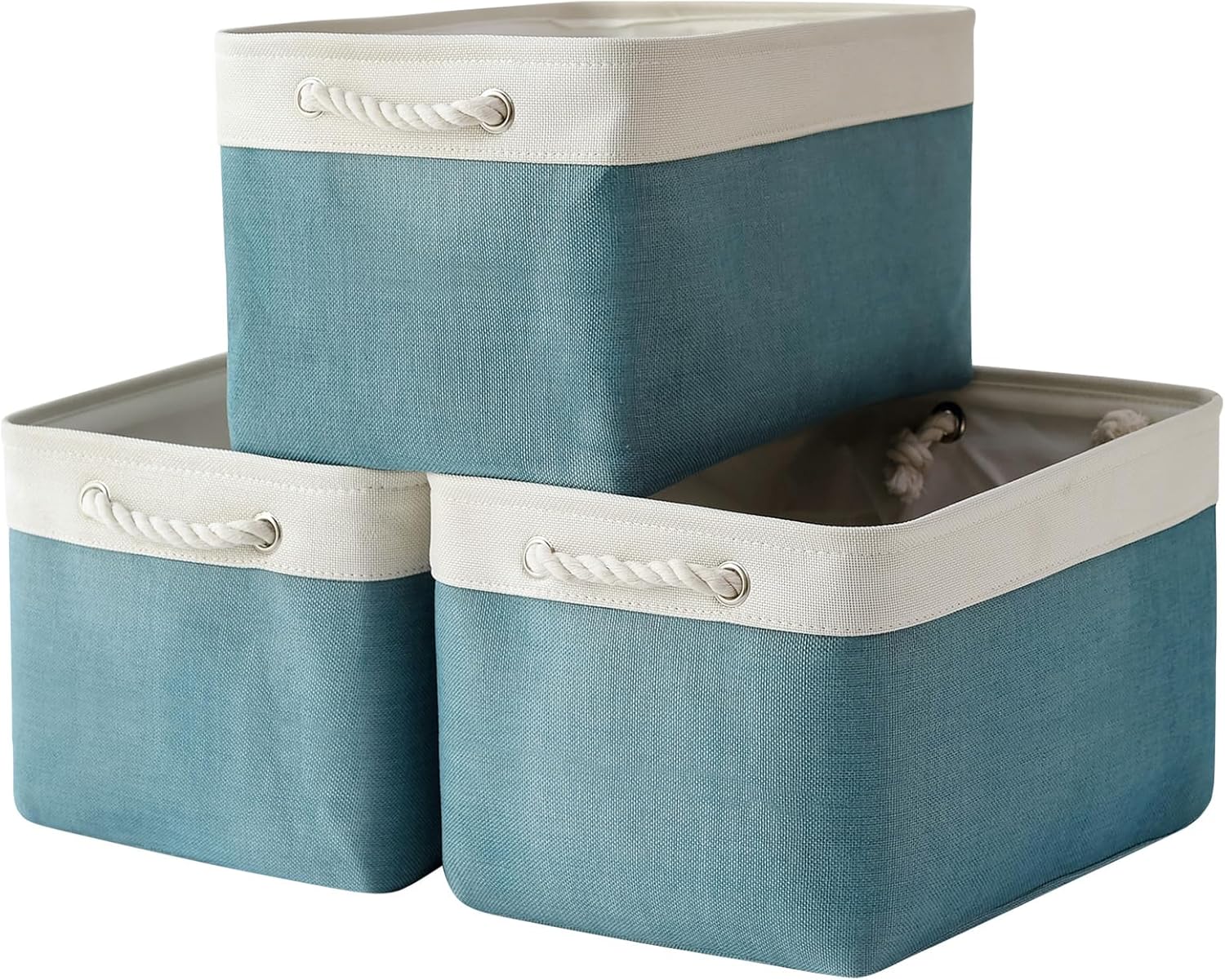 TheWarmHome 3 Pack Cube Storage Bins for Home Organization