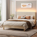 Bestier Queen Bed Frame with Adjustable Headboard and LED Lighting