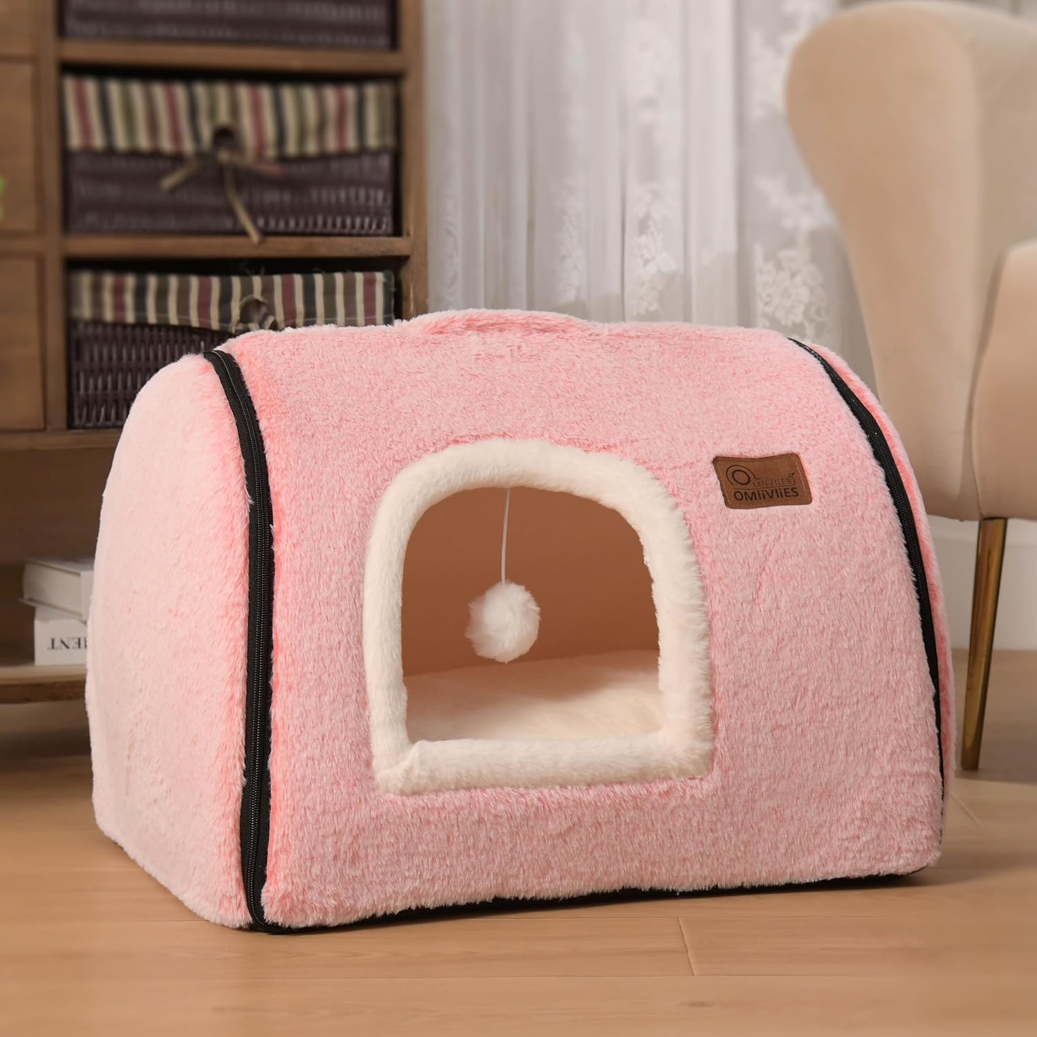 Cat Bed Cave for Indoor Cats - Soft Comfortable Hideaway Tent