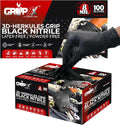 Herkules Grip 8Mil Black Nitrile Gloves - Raised Diamond Texture