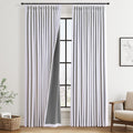 100% Blackout Pinch Pleated Linen Curtains 84in Length - Light