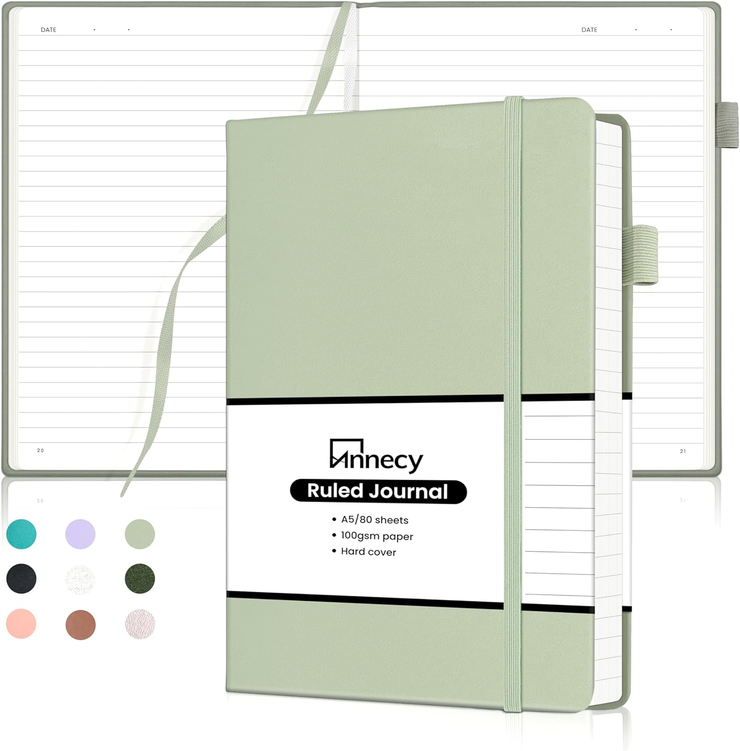 Annecy Hardcover Journal, Numbered, College Ruled, Premium Paper