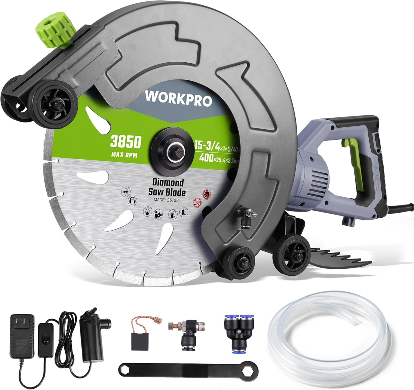 WORKPRO 16 Inch Wet Concrete Saw for Efficient Cutting Tasks
