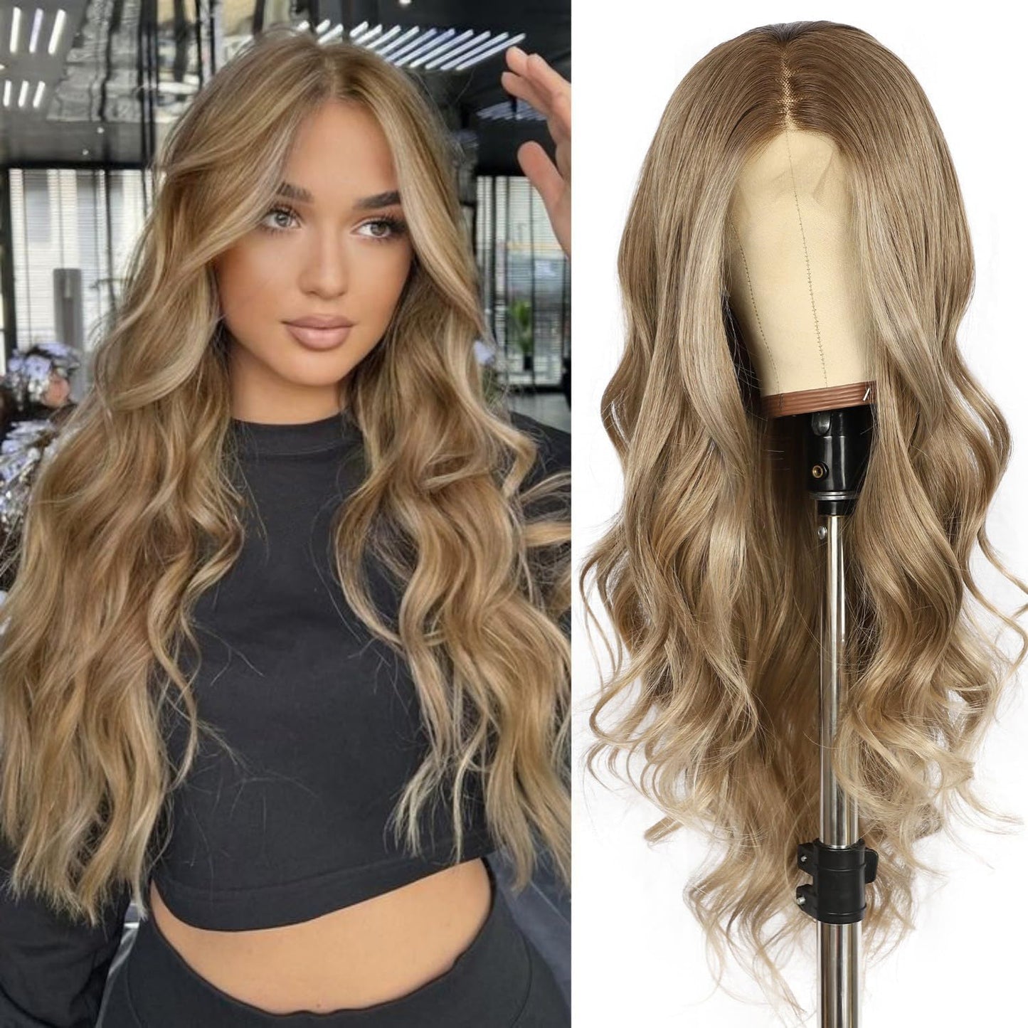 SAPPHIREWIGS Brown Lace Front Wig for Women - 26 Inch Body Wave