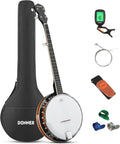 Donner Banjo Full Size 5 String Tenor Banjolele - Beginner Kit