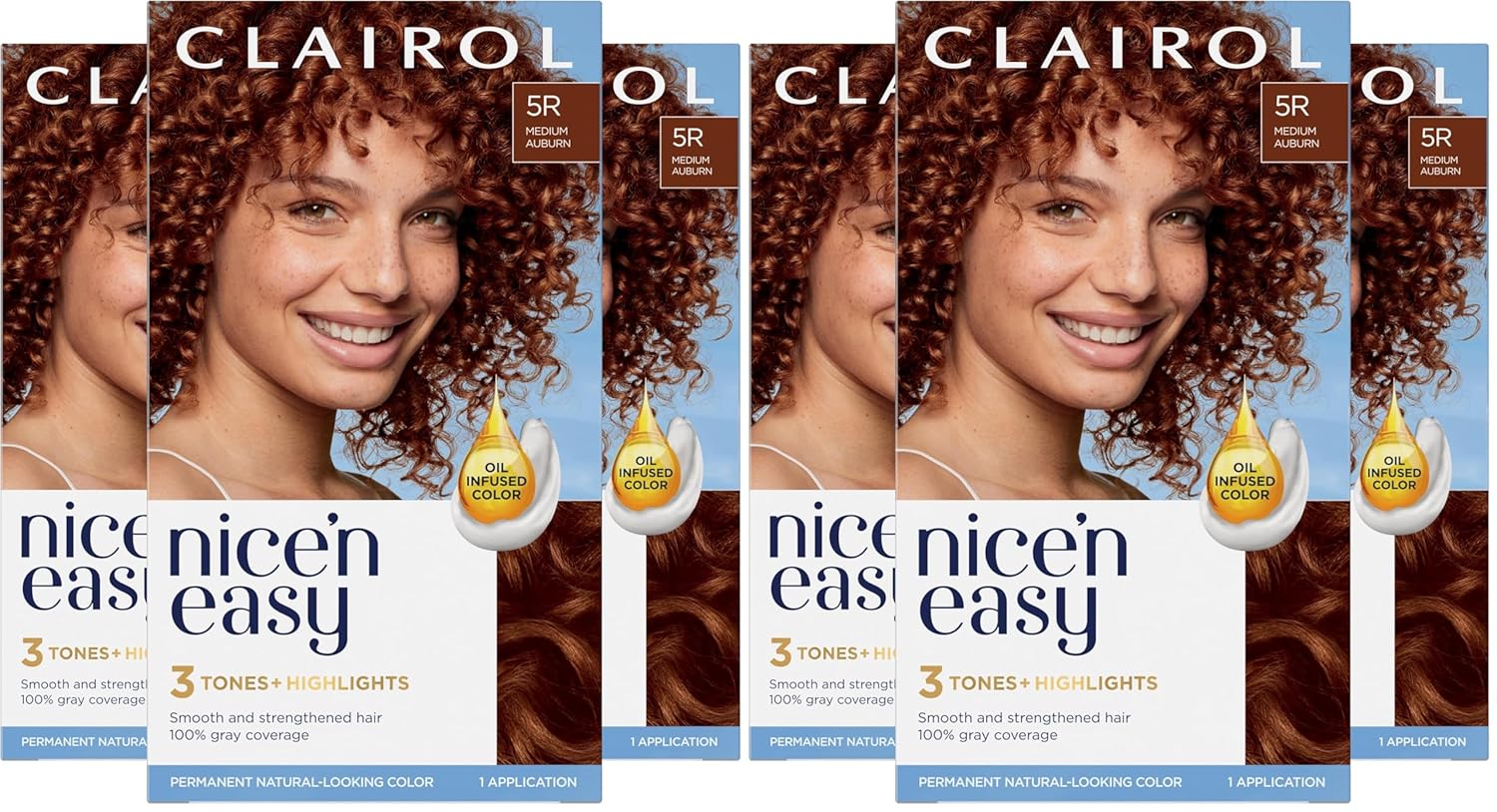 Clairol Nice'n Easy Permanent Hair Dye, 5R Medium Auburn Color