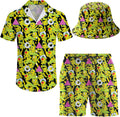 Men's 2 Piece Tracksuit Hawaiian Shirt and Shorts Set - Bright