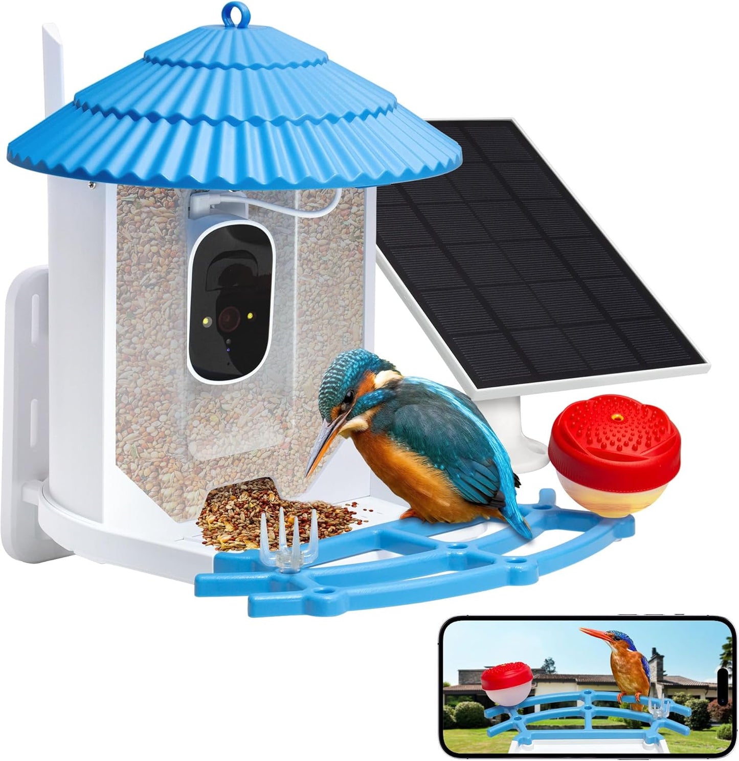 Solar Powered Bird Feeder with Camera - Vortexain