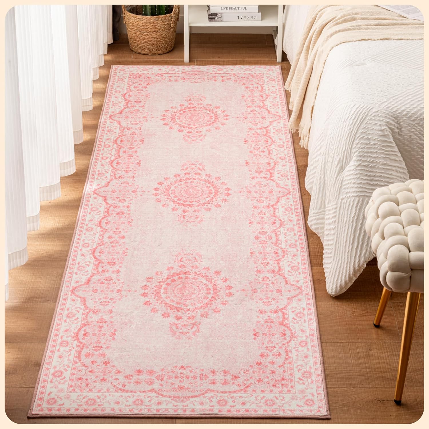 Istana Hallway Runner Rug 2.5x8 - Stylish Non Slip Washable Rug