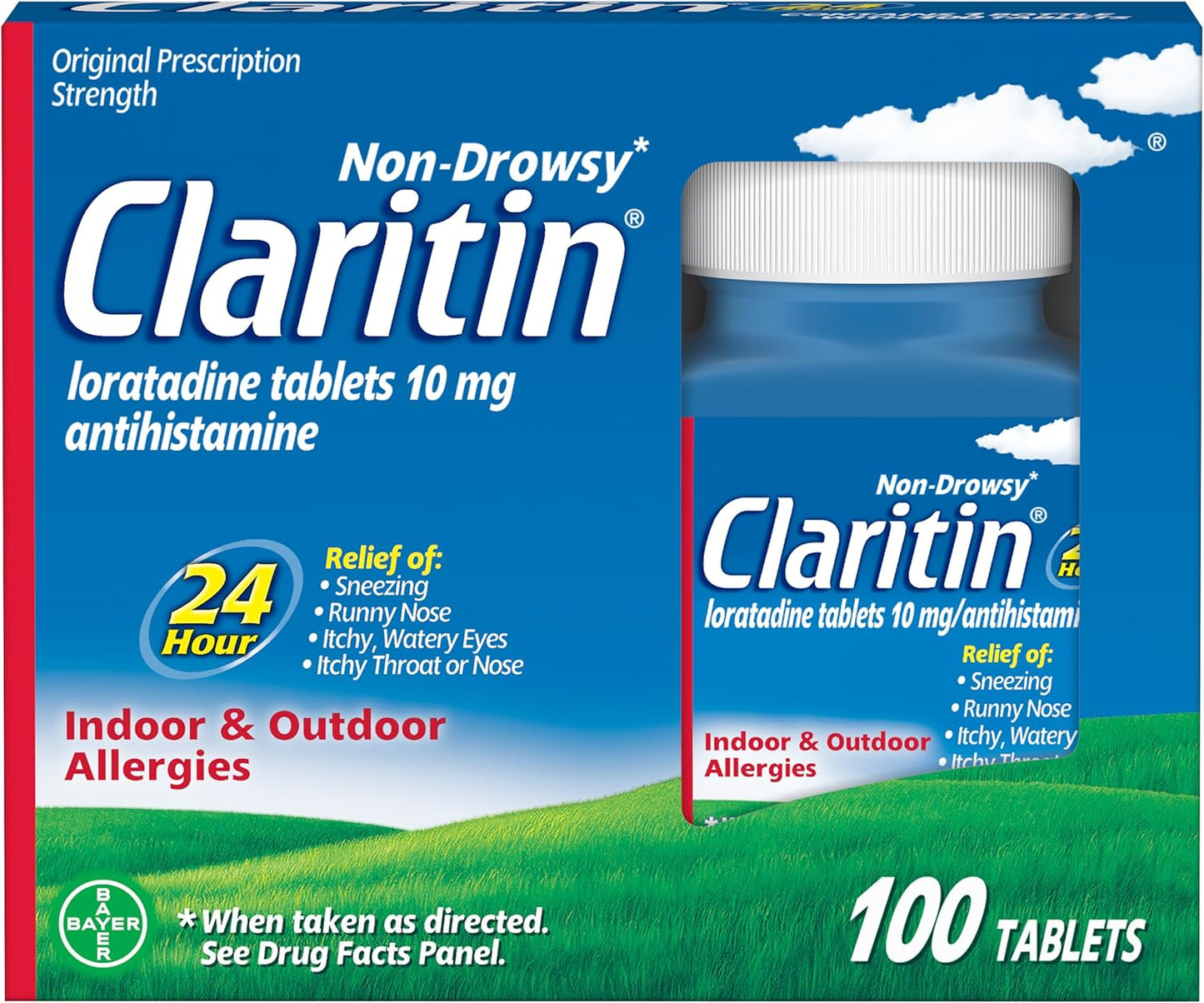 Claritin Allergy Medicine for Adults - 24 Hour Non-Drowsy Relief