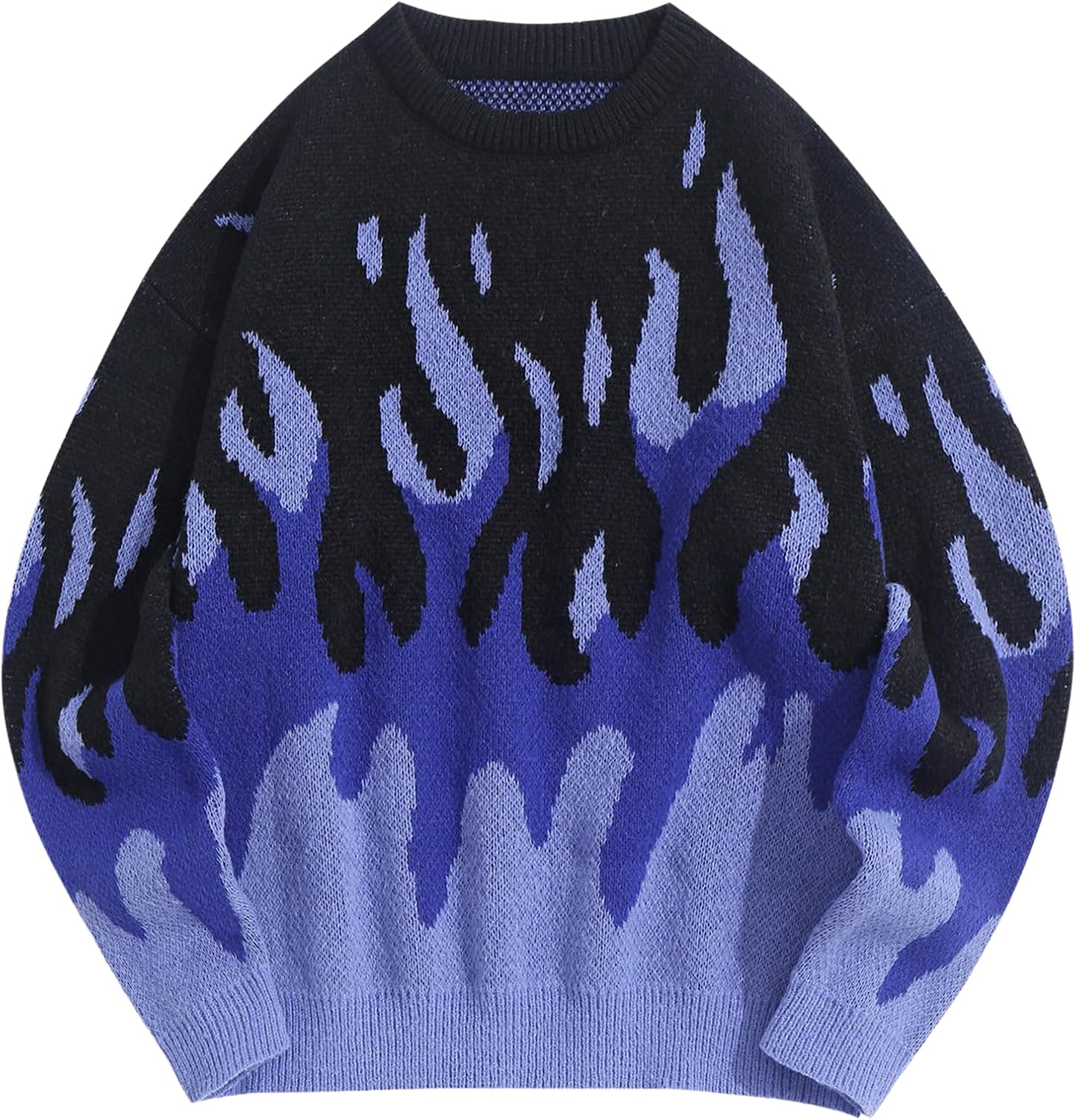 ZAFUL Men's Oversized Sweater with Flame Graphic for Casual Wear