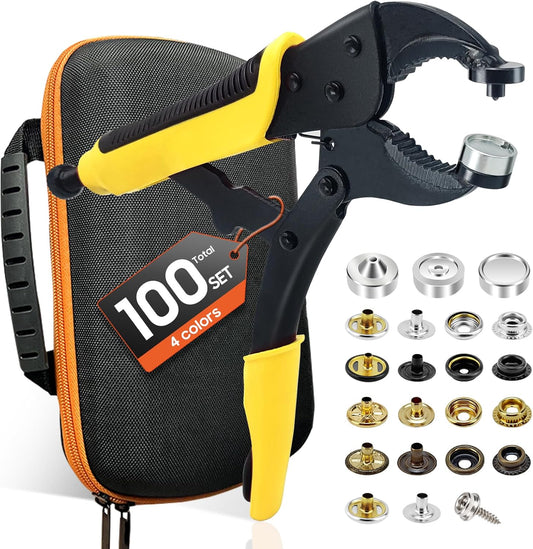 Heavy Duty Snap Fastener Tool Kit for Easy Snap Installations