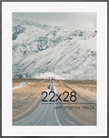22x28 Metal Picture Frame With Mat for 18x24 Photos - Minimalist Black