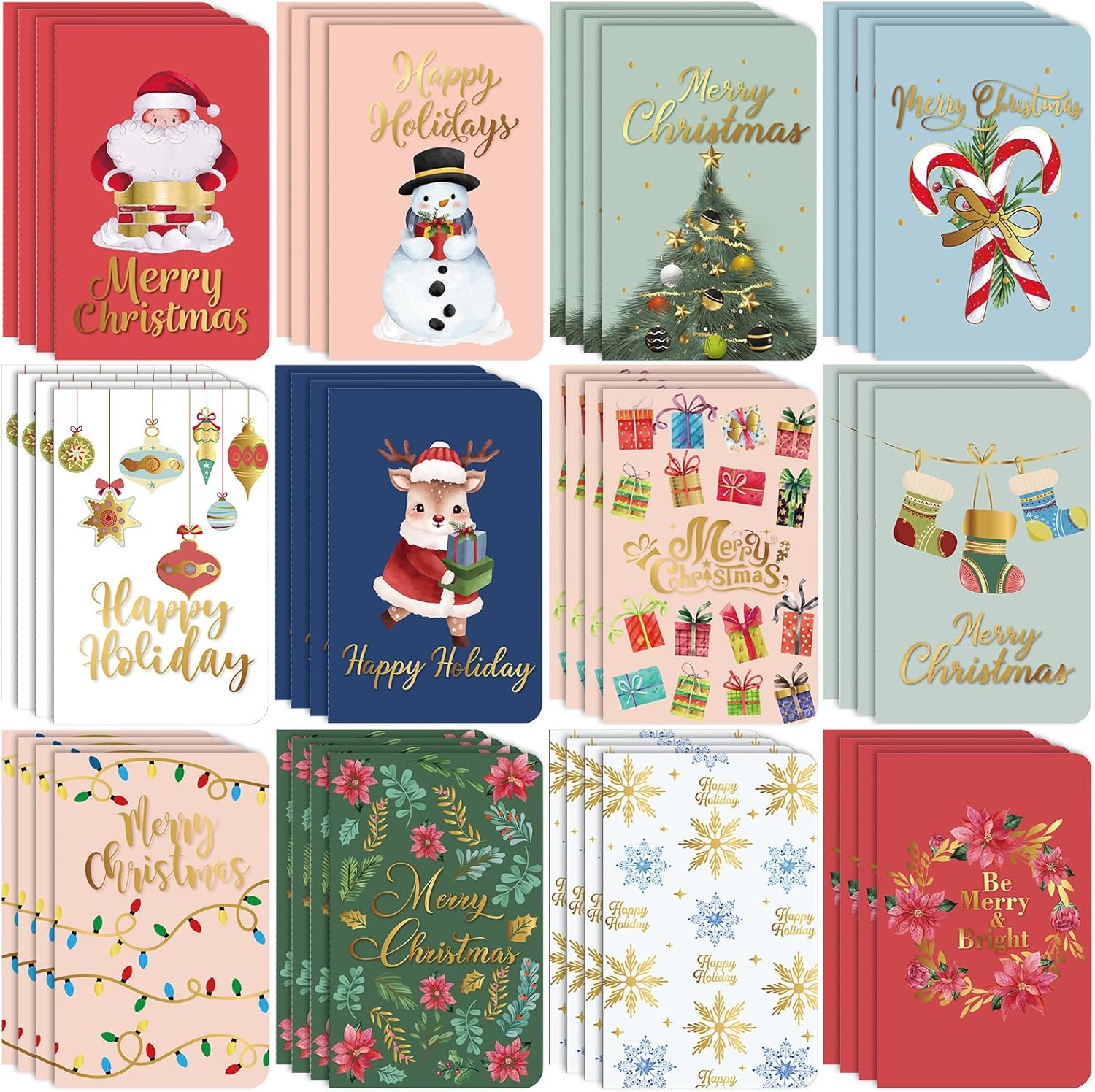 Merry Christmas Mini Notebooks - Bulk Pack