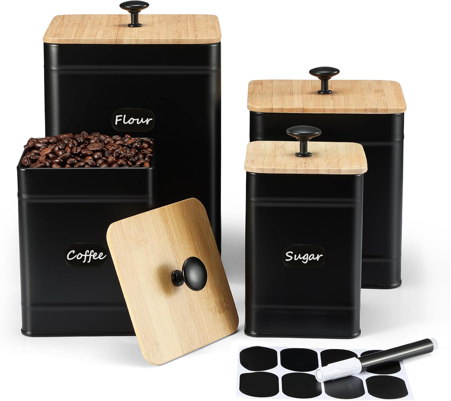 PERFNIQUE Kitchen Canisters Set of 4 for Stylish Storage