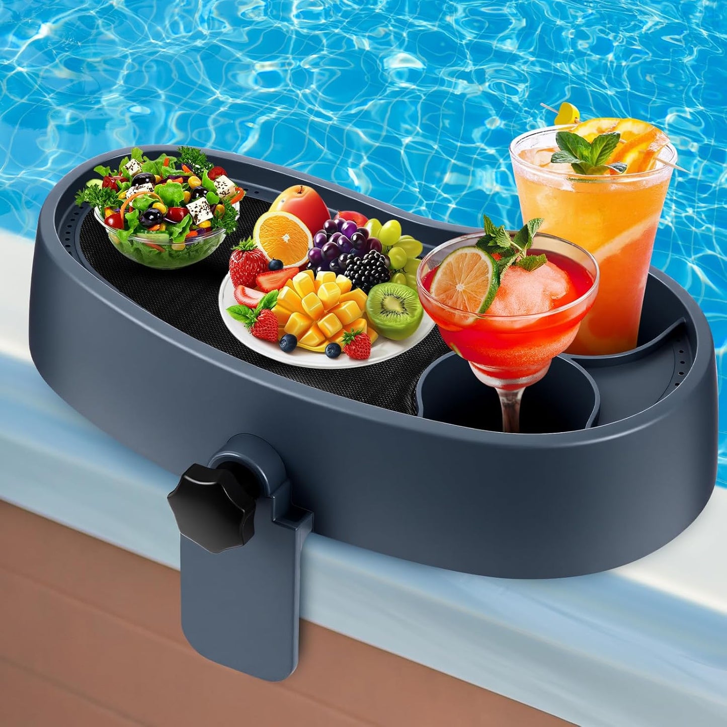 Geelin Hot Tub Table Tray with Adjustable Cup Holders for Spa