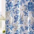 100% Blackout Vintage Floral Curtains 52 x 84 in Pair - Thermal Light