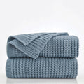 Douceur Blue Throw Blanket for Couch - Soft Chunky Knit Throw
