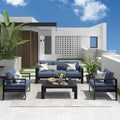 Solaste Aluminum Patio Furniture Set 5 Seats - Modern Outdoor