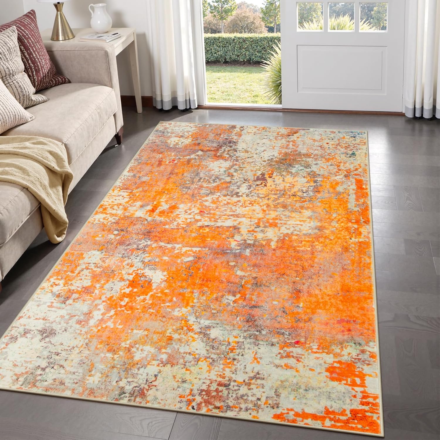 Lahome Modern Abstract Area Rug - Soft 3x5 Washable Indoor Carpet