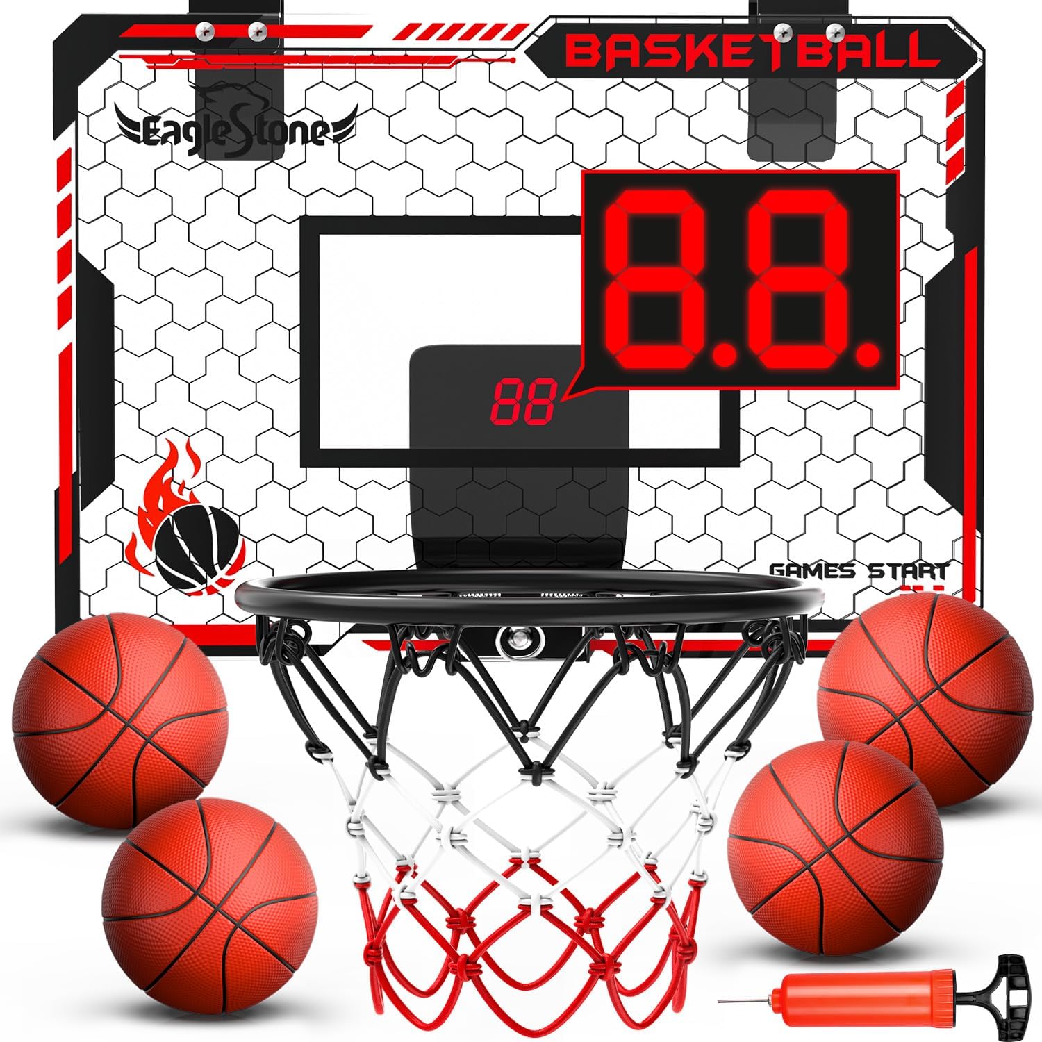 EagleStone Mini Basketball Hoop for Indoor Fun and Training