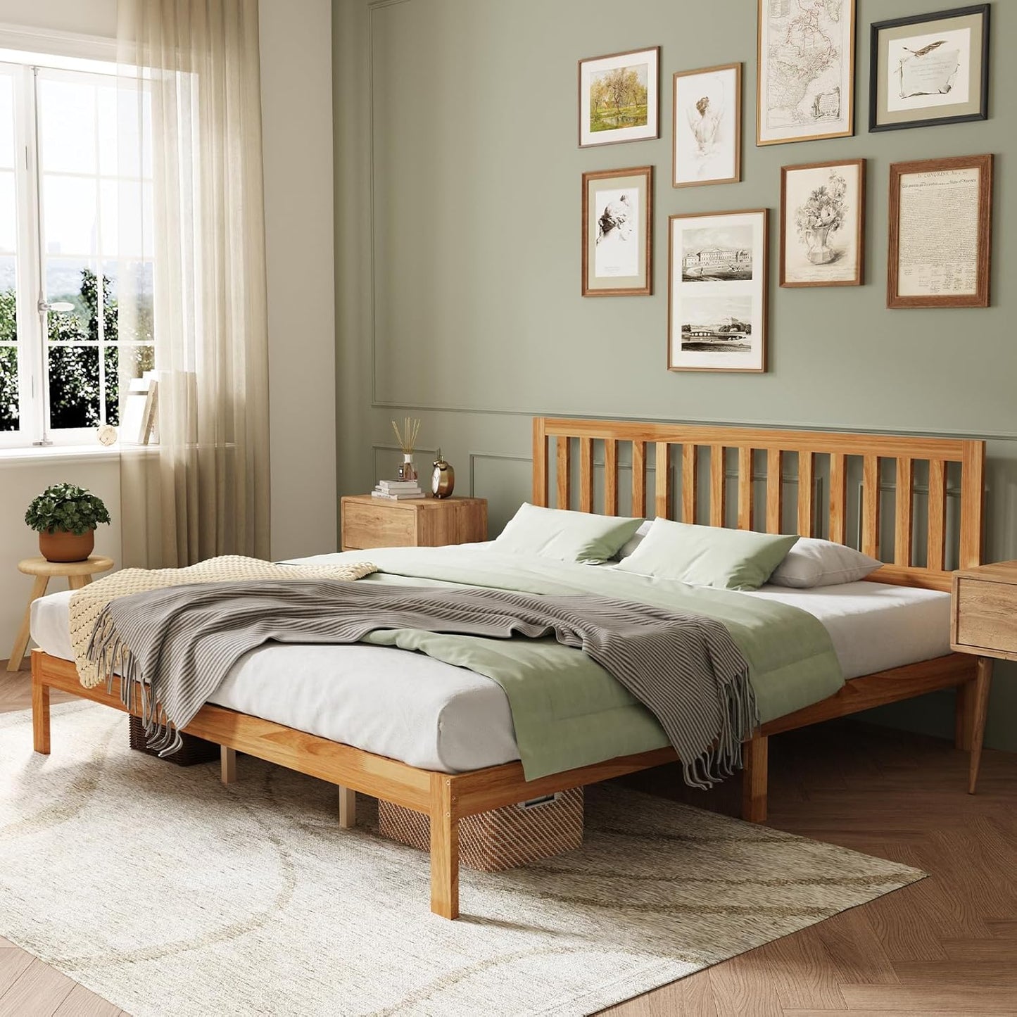 Novilla King Size Bed Frame with Headboard for Ultimate Comfort
