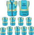 Reflective Vest Class 2 Safety Vest with Pockets Zipper - High