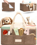 Baby Diaper Caddy Organizer with Portable Changing Mat - Tidy, Soft