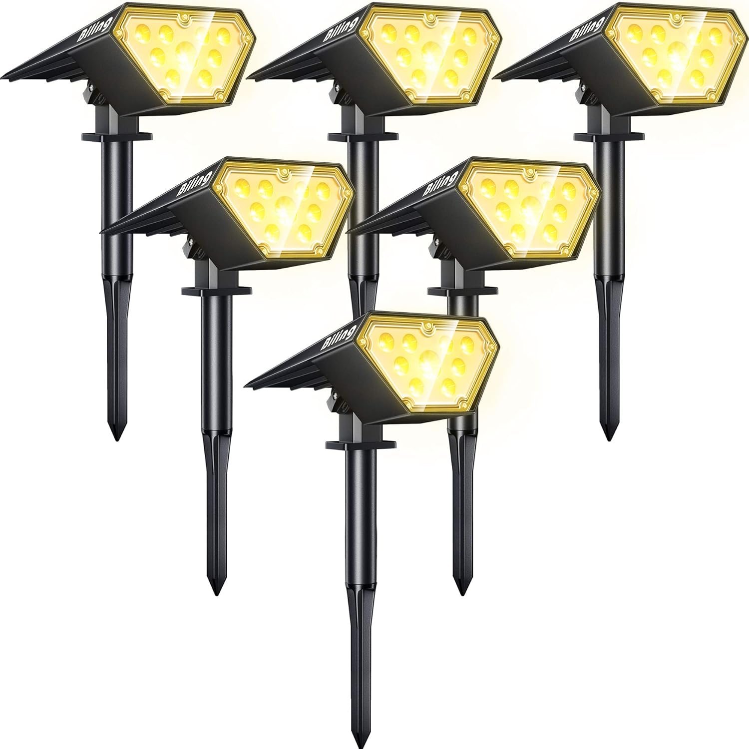 Biling Solar Spot Lights Outdoor - Bright 700 Lumen IP67 Waterproof