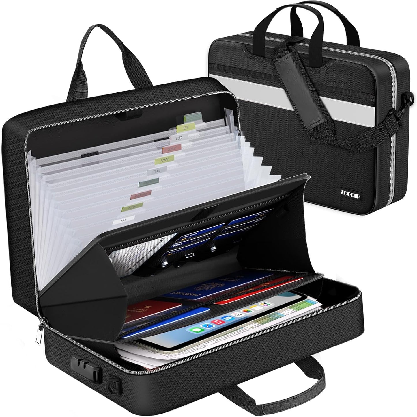 Accordion File Organizer with Lock for Fireproof Storage Needs