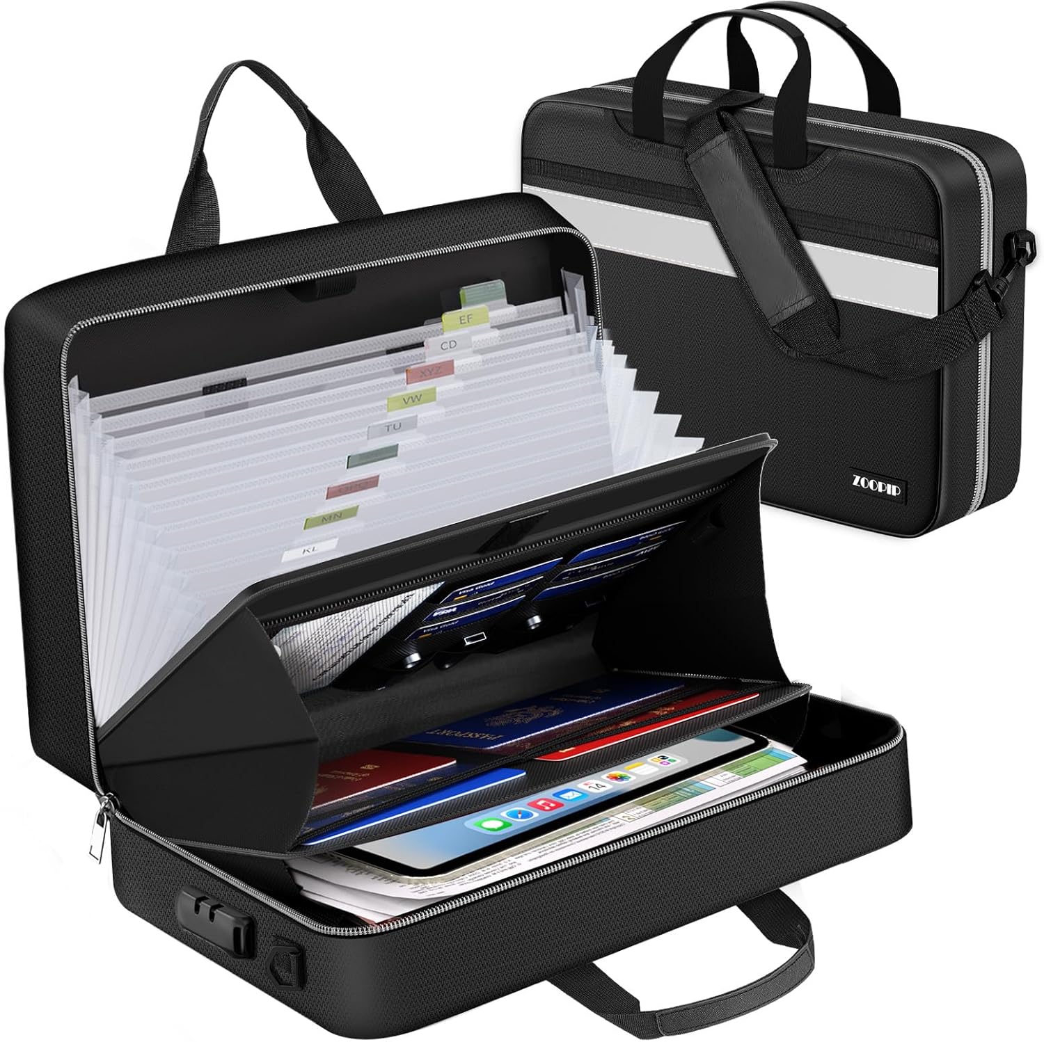 Accordion File Organizer with Lock for Fireproof Storage Needs
