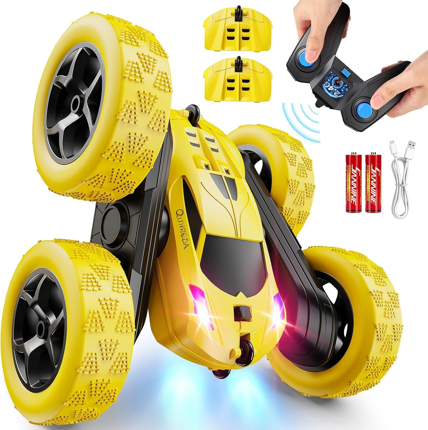 QUNREDA Off-Road RC Stunt Car: 360 Rotating Fun!
