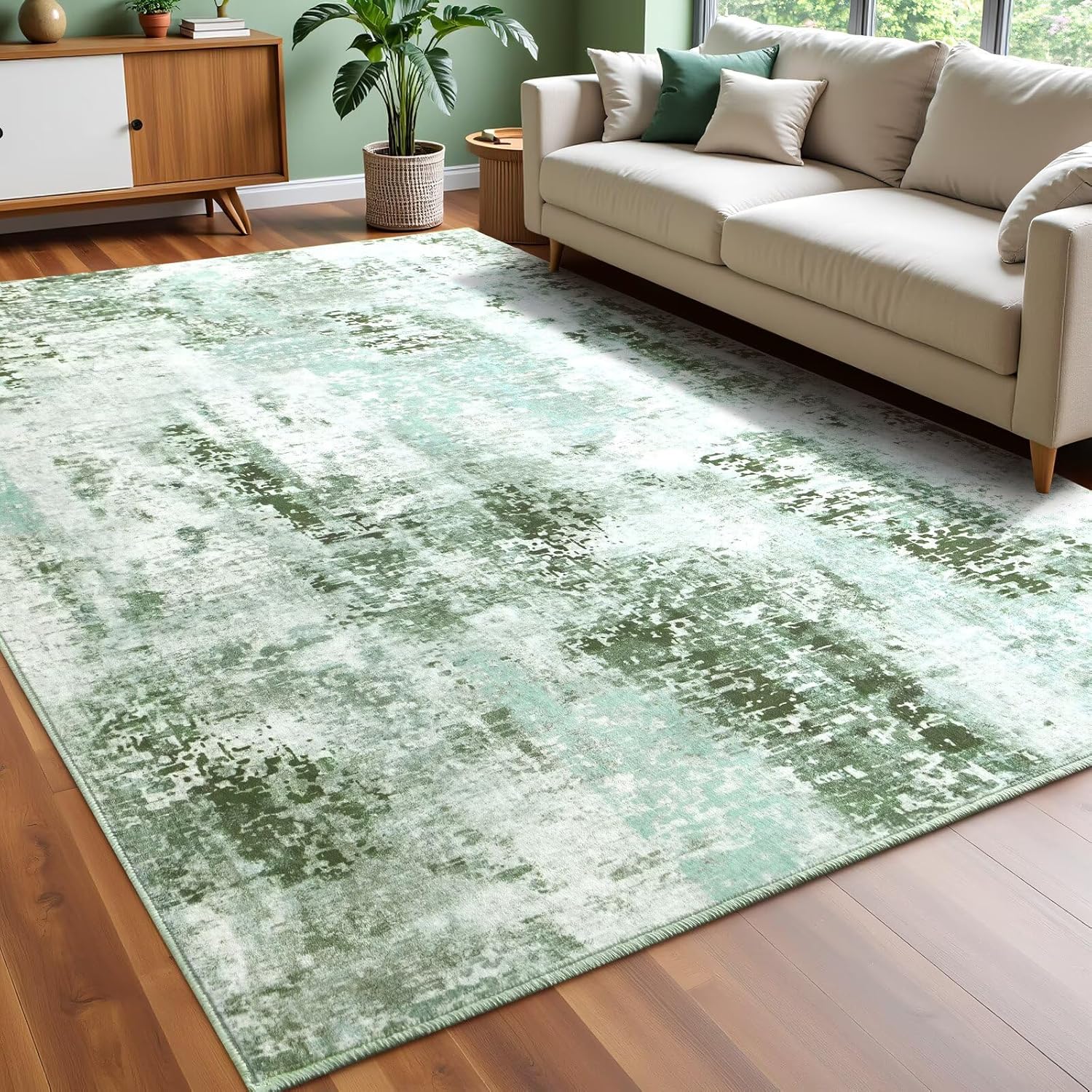 Macgace Washable Abstract Rug - Modern Area Rug 8x10